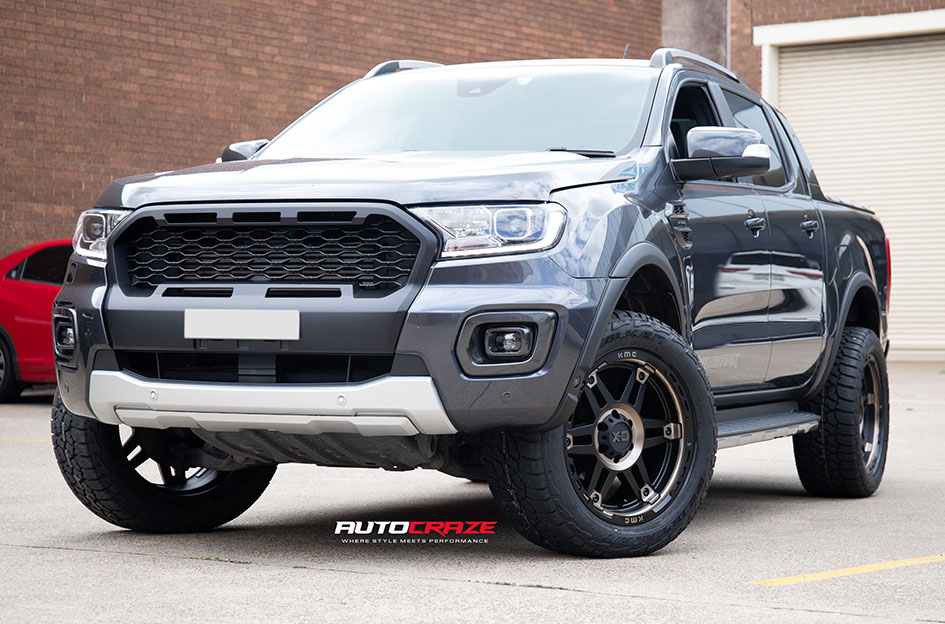 FORD RANGER KMC SPY XD 2 SATIN BLACK DARK TINT