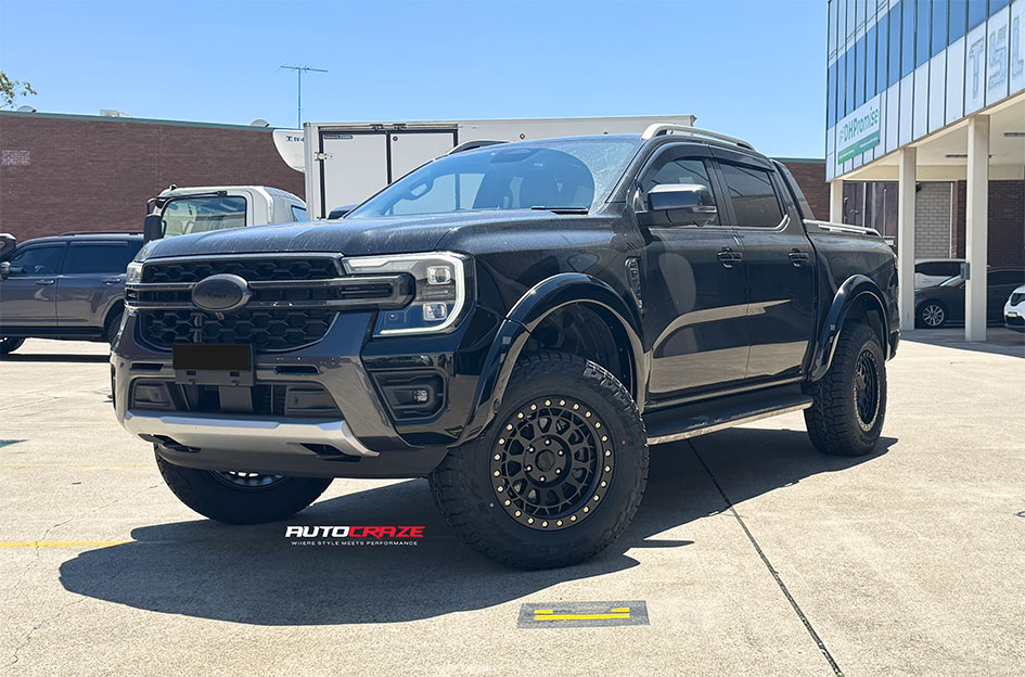 FORD RANGER NEXT GEN BACK RHINO PRIMM MATTE BLACK W/ BRASS BOLTS