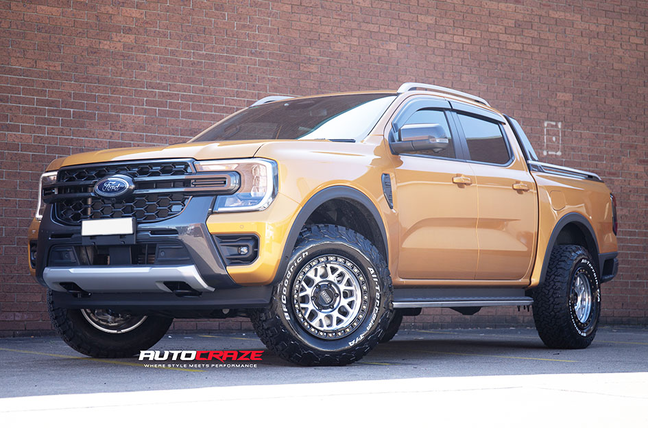 Ford Ranger Next Gen KMC GRS Machined w/ Satin Black Lip