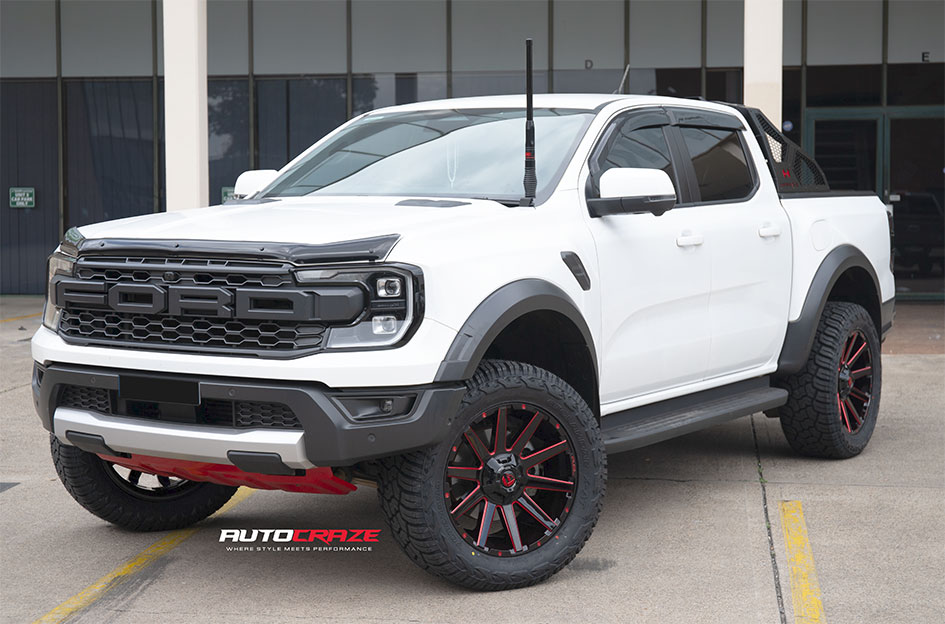 FORD RANGER RAPTOR NEXT GEN FUEL CONTRA GLOSS BLACK CANDY RED 