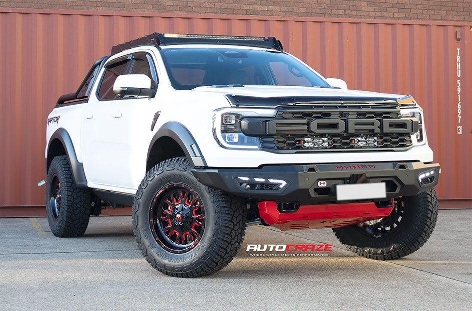 FORD RANGER RAPTOR NEXT GEN FUEL STROKE GLOSS BLACK RED TINT