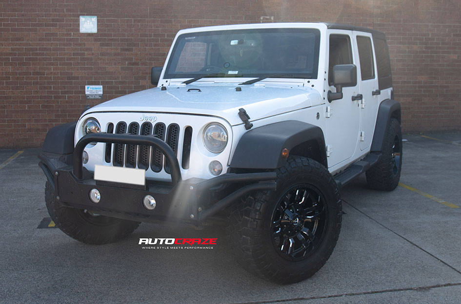 JEEP WRANGLER FUEL SLEDGE GLOSS BLACK MILLED