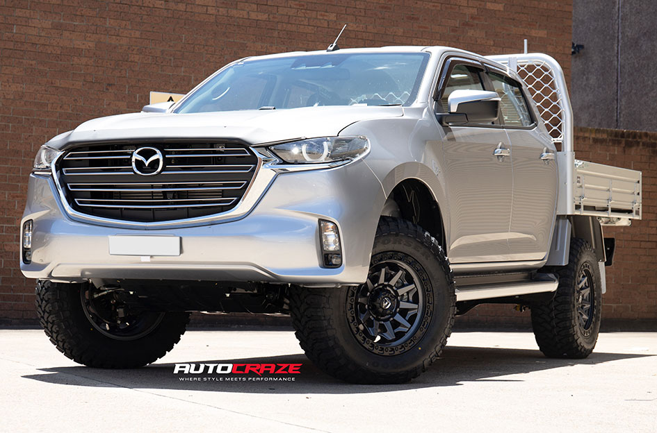 MAZDA BT-50 FUEL CONVERT MATTE GUN METAL BLACK RING 