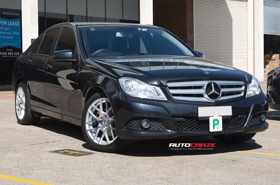 MERCEDES BENZ C CLASS TSW LASARTHE GLOSS SILVER MACHINED 