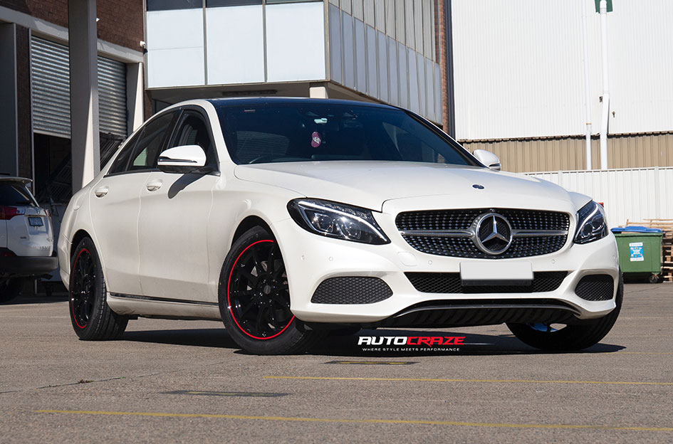 MERCEDES C CLASS SSW LAGUNA SECA GLOSS BLACK RED LIP