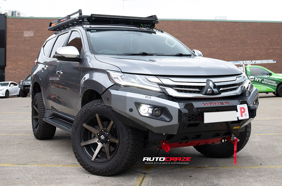 MITSUBISHI PAJERO SPORT DIESEL AVALANCHE MACHINED FACE BLACK MATT DARK TINT