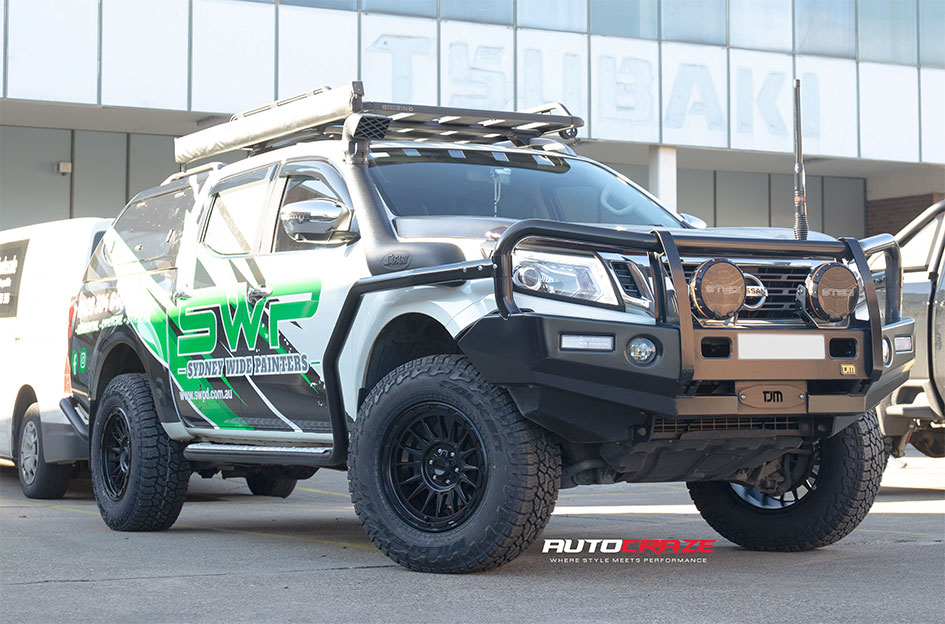 NISSAN NAVARA KMC IMPACT SATIN BLACK 