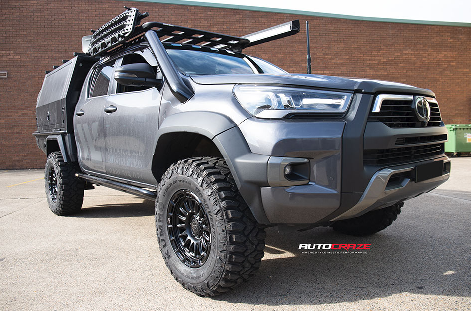 TOYOTA HILUX BLACK RHINO RIVAL MATTE BLACK W/ GLOSS BLACK LIP 