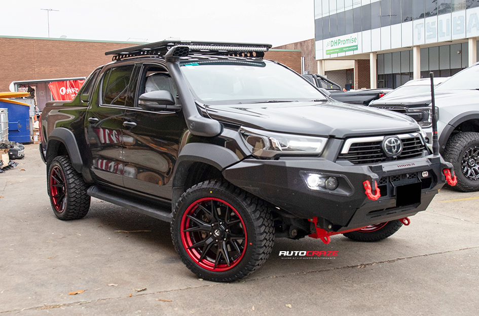 TOYOTA HILUX ROGUE FUEL CATALYST MATTE BLACK W/ CANDY RED LIP
