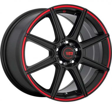 MR142 SATIN BLACK WITH RED STRIPE