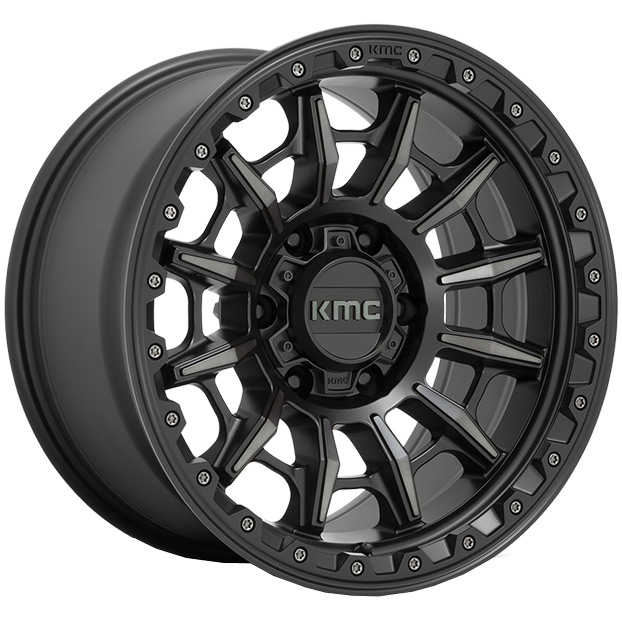 16x8.0 KMC Carnage KM547 Satin Black w/Gray Tint