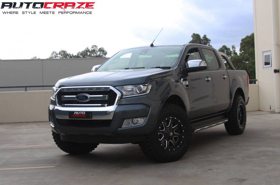 Grey Ford Ranger 17x8.5 Fuel Maverick Black Milled Wheels Hankook Tyres Front shot