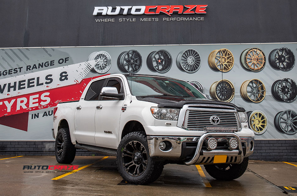 Toyota Tundra Fuel Vapor Wheels BFG Tyres Lift Kit Front Close Shot Gallery Oct 2018