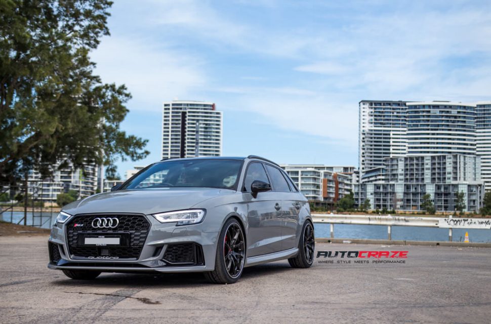 Audi RS3 Rays G25 wheels Pirelli Tyres Front Close Shot