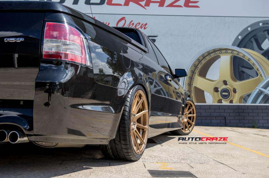 Holden Commodore with Koya wheels and Pirelli tyre rear wheel close up shot february 2018