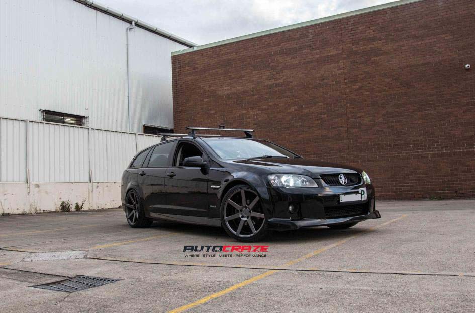 Holden Commodore with Niche wheels and MIchellin tyre front wide angle shot february 2018