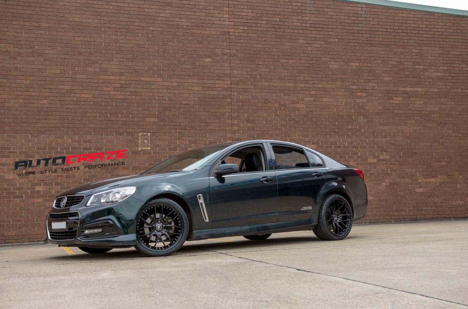 Holden Commodore with V8 Concept wheel and Pirelli tyre front wide angle shot february 2018