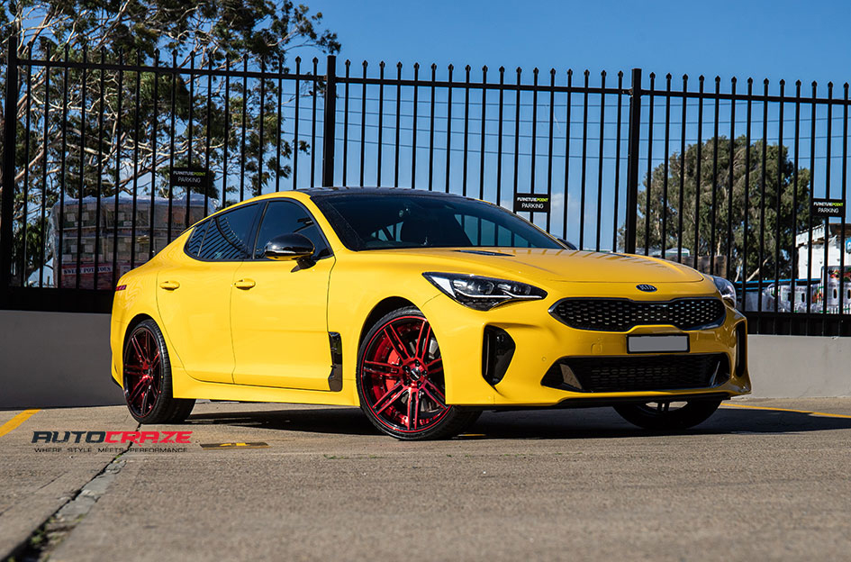 Kia Stinger Speedy Invader Wheels Falken Tyres Front Close Shot Gallery Nov 2018