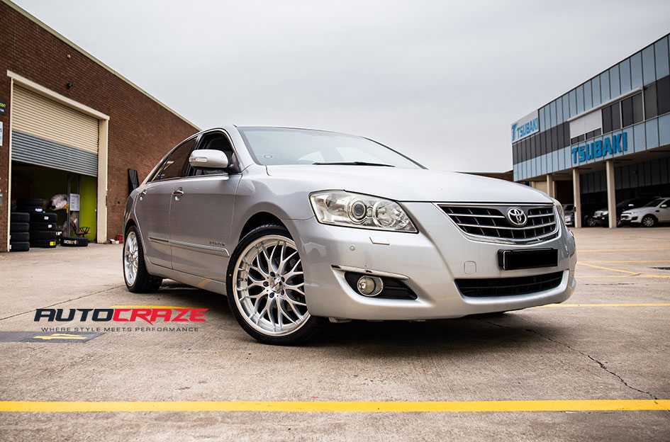 Toyota Aurion Speedy Cheetah Wheels Falken Tyres Front Close Shot Gallery Nov 2018