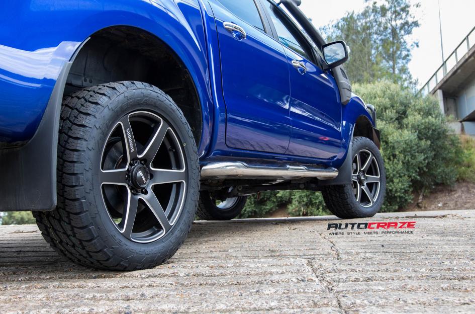 Ford Ranger Simmons S6S wheels nitto terra grappler tyres rear tyre close up shot february 2018
