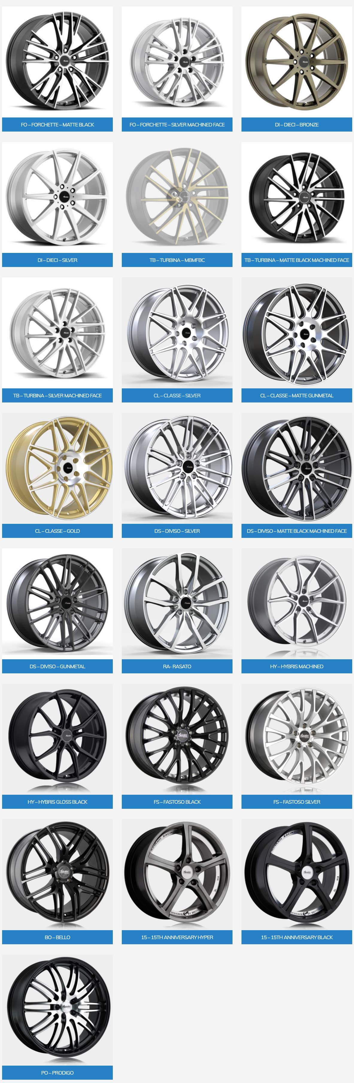 Advanti Racing Wheel Catalogue