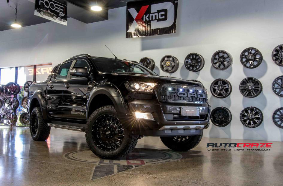Terminator Ford Ranger Grid GD03 Gloss Black Milled Accents 4x4 wheels