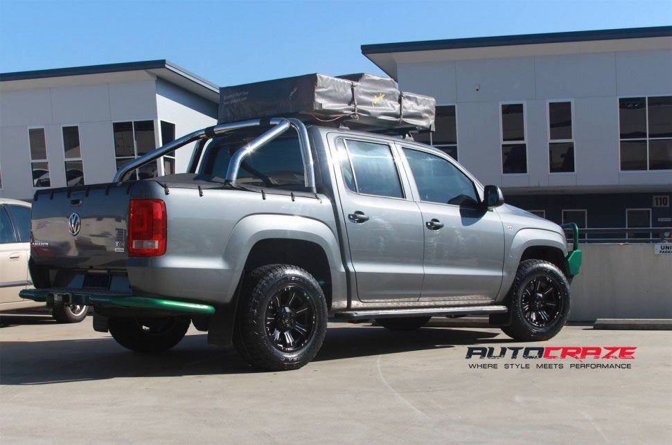 Adventure Time Silver Volkswagen Amarok Tuff T06 wheels rear shot