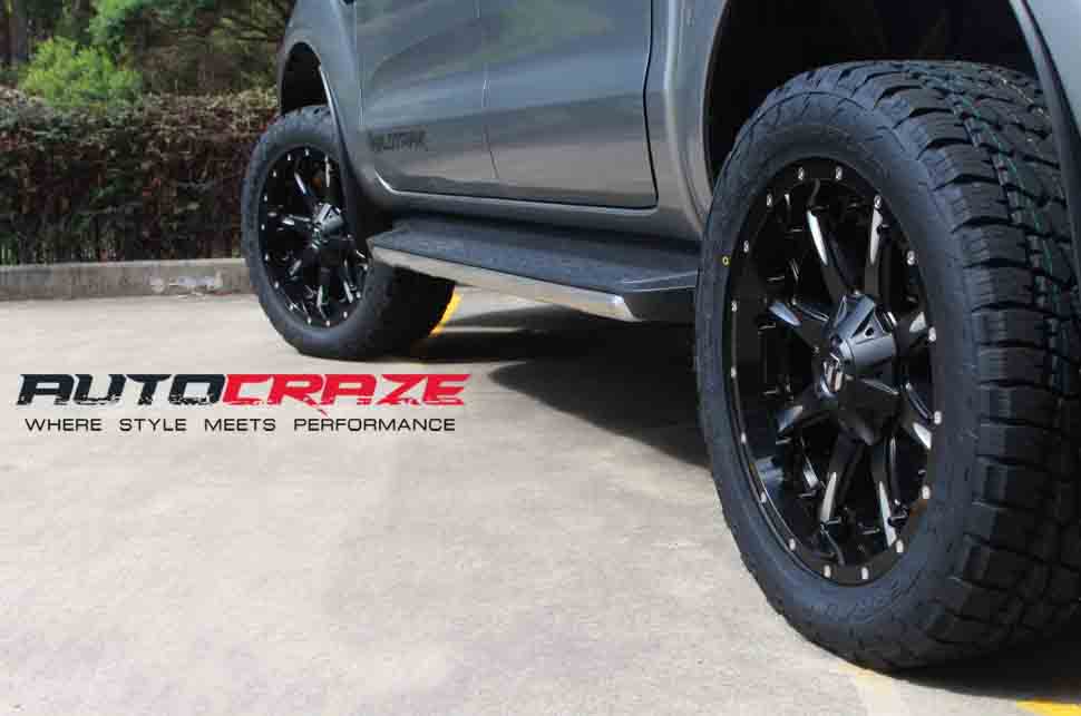 blue toyota land cruiser with fuel nutz wheels and nitto tyres january 2018