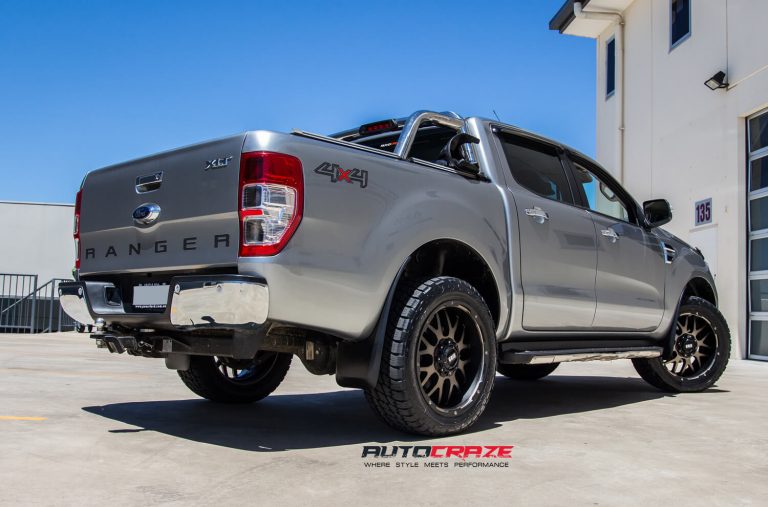 Silver Ford Ranger Grid GD03 Matte Bronze Wheels Rear Shot