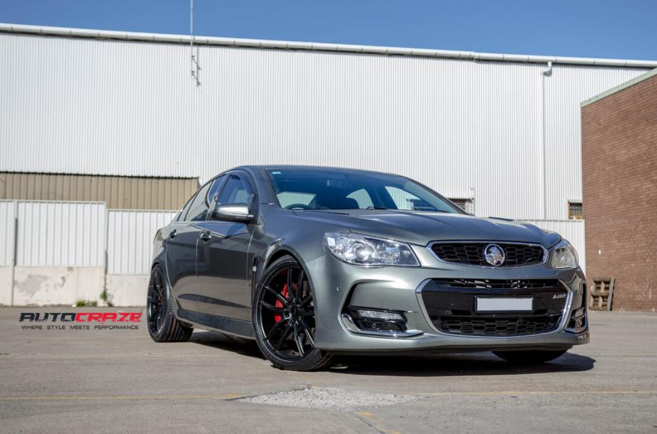 Olive Holden Commodore Koya SF11 Satin Black Wheels Front Shot