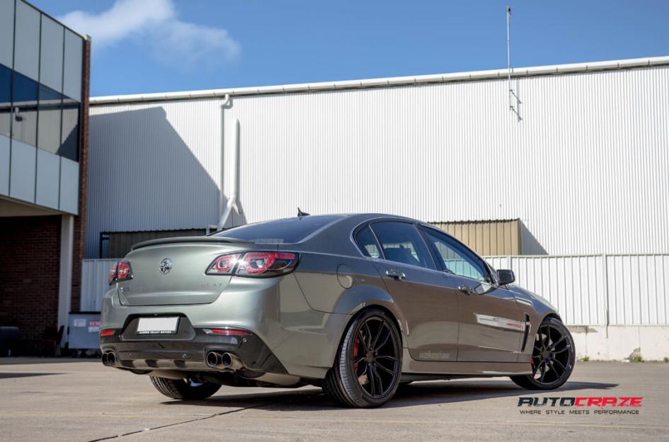 Olive Holden Commodore Koya SF11 Satin Black Wheels Rear Shot