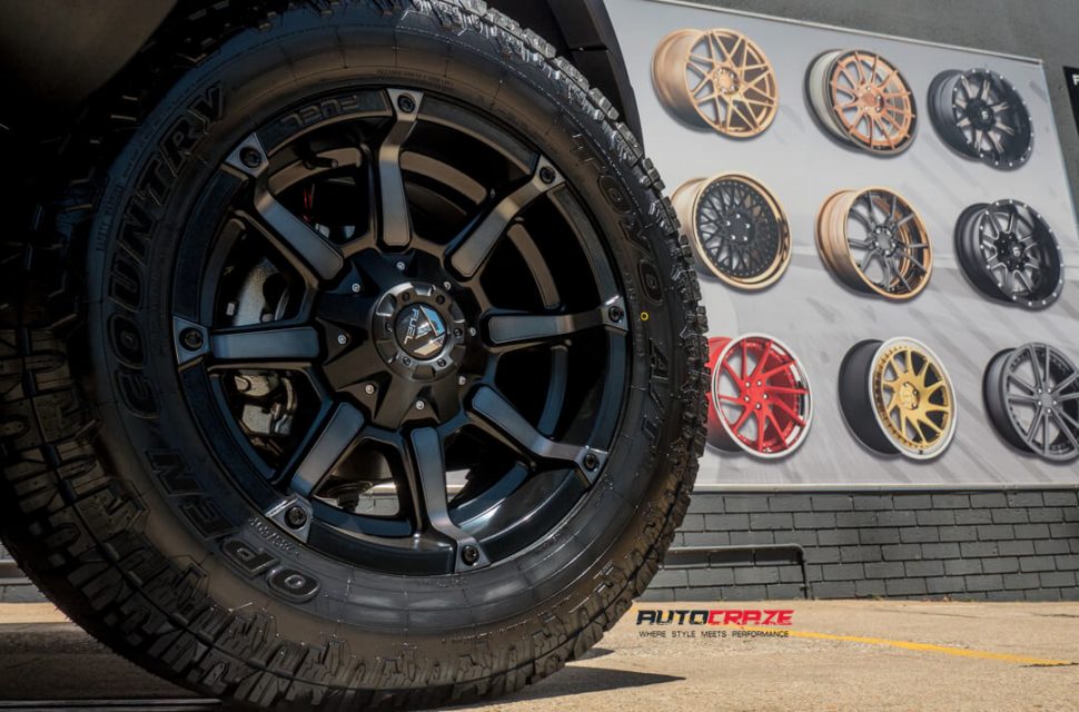 Ford Ranger Fuel Coupler Wheels Toyo Open Country Tyres Lift Kit Flares Bonnet Protector Wheel Close Up Shot February 2018