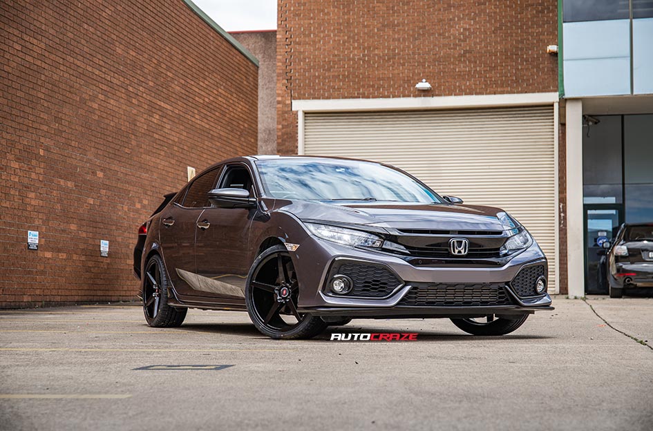 Grey Honda Civic Inforged IFG7 wheels