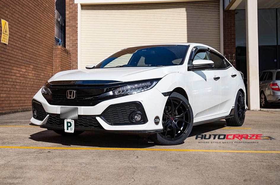 White Honda Civic SSW Venom Wheels