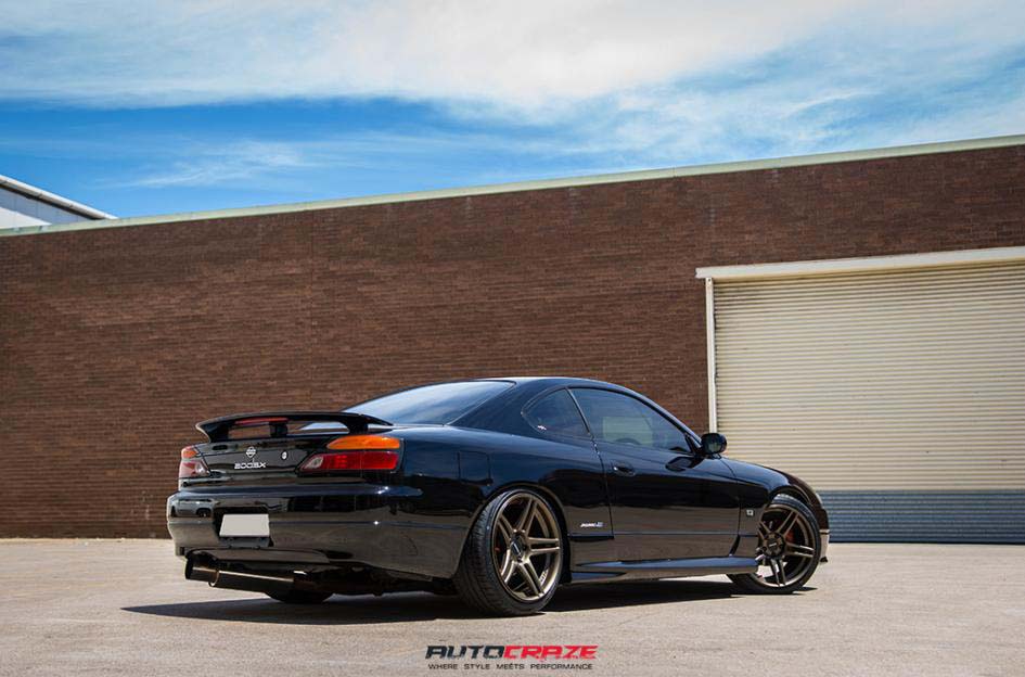 Nissan S15 with Concave Concept CC03R Wheels and Achilles tyre rear wide angle Shot March 2018