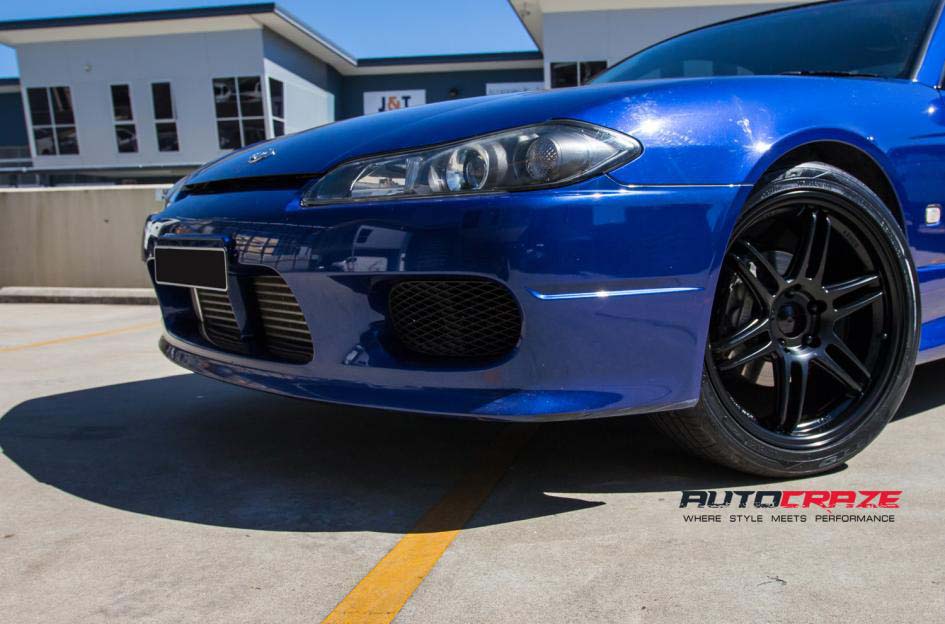 Nissan S15 with Koya SF01 Wheels and Nitto invo tyre front wheel close up Shot March 2018