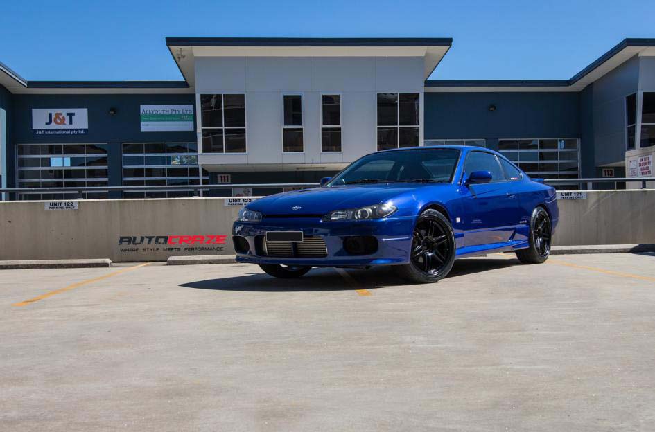 Nissan S15 with Koya SF01 Wheels and Nitto invo tyre front wide angle Shot March 2018