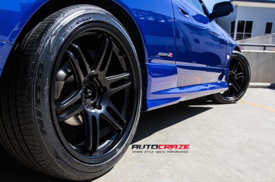 Nissan S15 with Koya SF01 Wheels and Nitto invo tyre rear wheel close up Shot March 2018