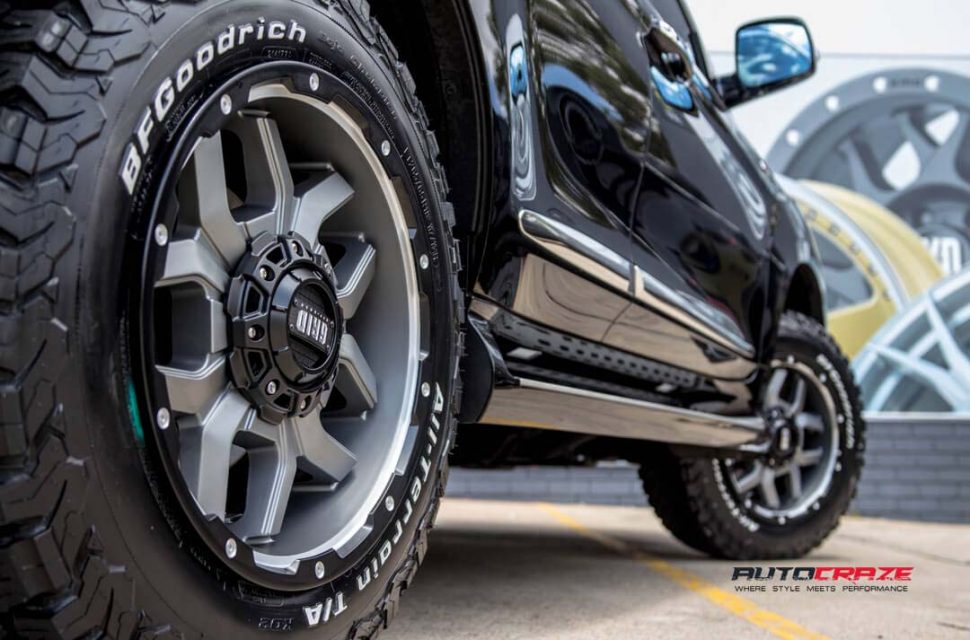 Haval H9 with Grid GD07 wheels and bf goodrich tyre rear wheel close up shot march 2018