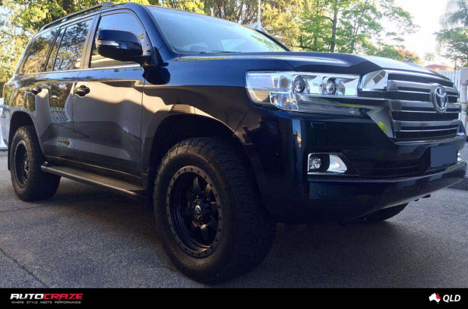toyota landcruiser with fuel wheel trophy matte black with anthracite ring and bf goodrich tyre front shot gallery january 2018