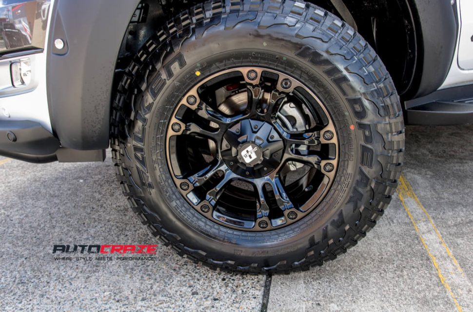 Ford Ranger Diesel Brooklyn Wheels Falken Tyres Nudge Bar, Bonnet Protector, Flares, Light Covers Wheel Close Up Shot Gallery March 2018