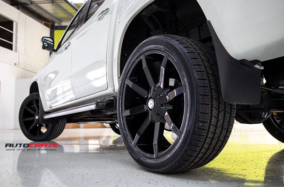 Mercedes X Class KMC Slide Wheels Continental Tyres Lift Kit Rear Fitment Close Up Shot May 2018