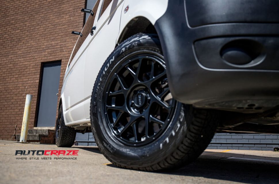 Volkswagen Transporter KMC KM708 Bully Wheels Pirelli Tyres Front Fitment Close Up Shot Gallery March 2018