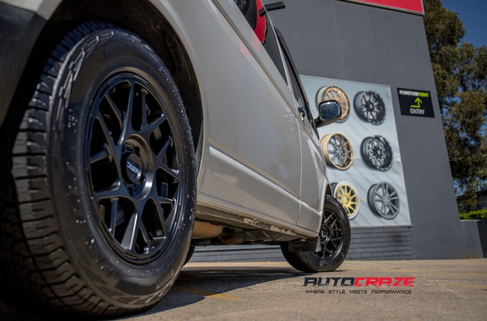 Volkswagen Transporter KMC KM708 Bully Wheels Pirelli Tyres Rear Fitment Close Up Shot Gallery March 2018