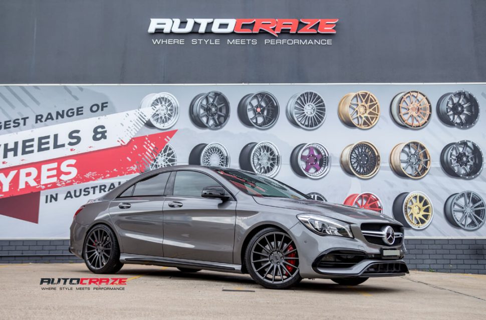 Mercedes CLA45 AMG Niche Form Wheels Pirelli Tyres Front Close Shot February 2018