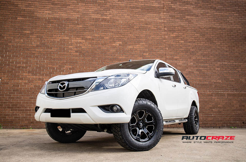 Mazda BT-50 Accessories Fuel Beast Wheels Nitto Tyres Front Close Shot Gallery June 2018