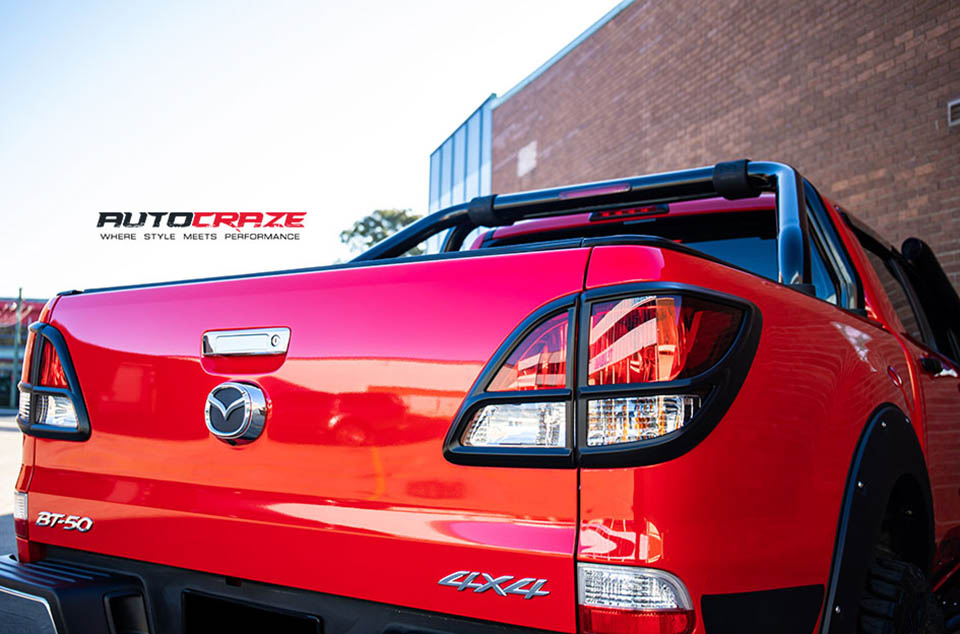 Mazda BT 50 Accessories KMC XD Panzer Wheels Toyo Tyres Rear Accessories Close Shot July 2018