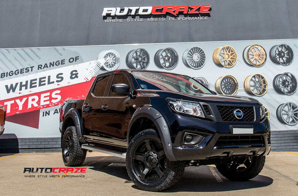 Nissan Navara KMC Rockstar 2 Wheels Nitto Tyres Lift Kit Front Close Shot March 2018