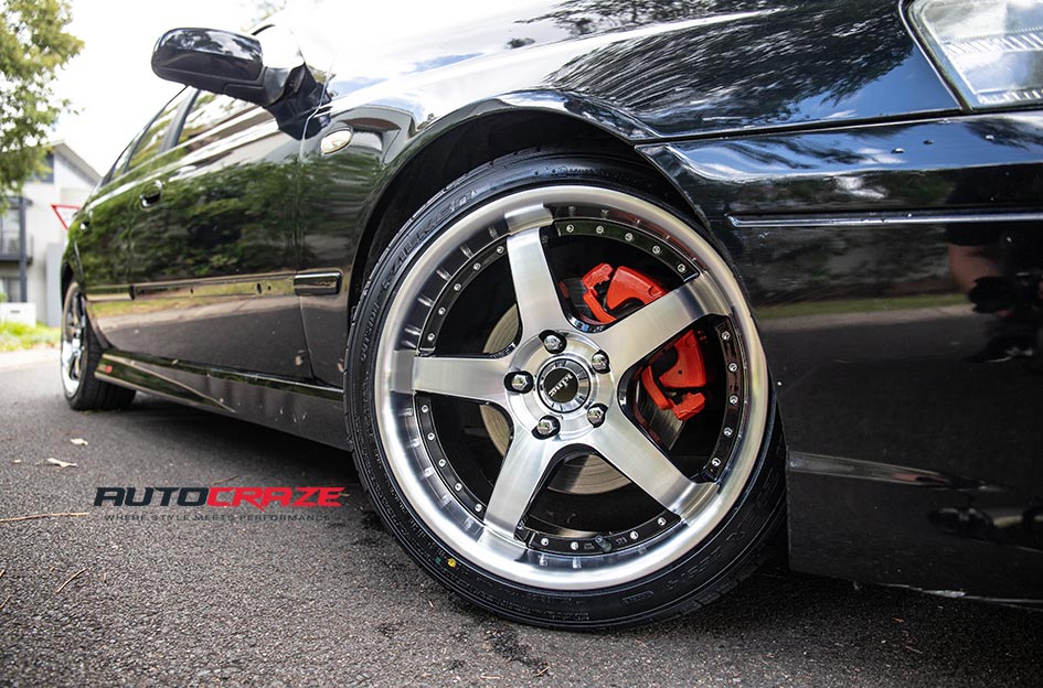 Ford Falcon FG XR8 King Detroit Machined Face Wheels Front Fitment Close Up Shot Gallery Feb 2019