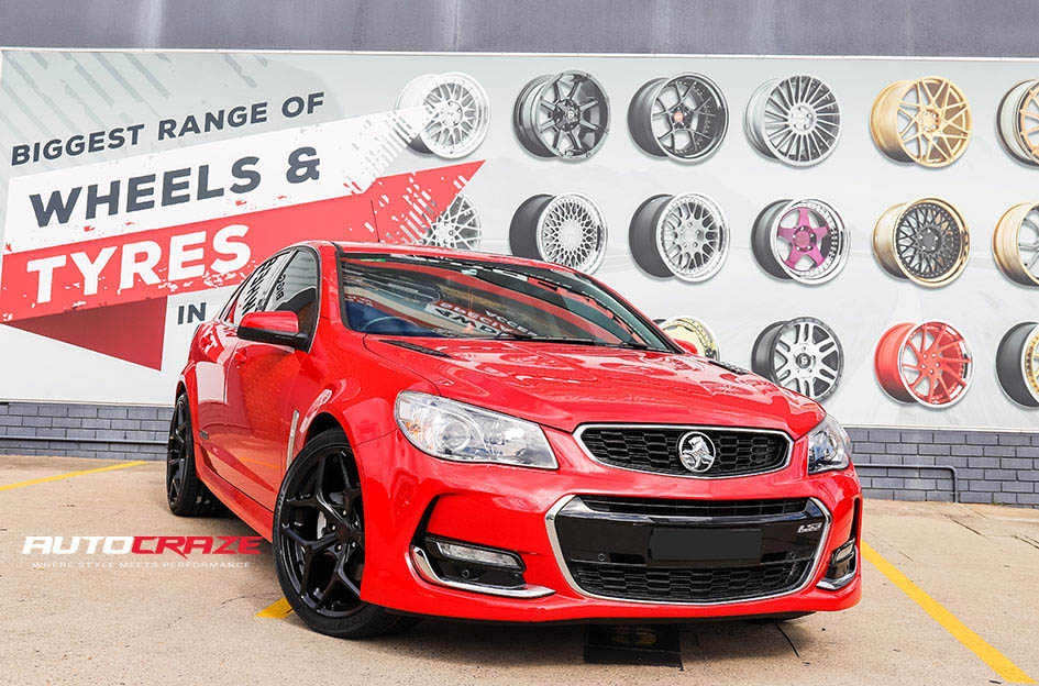 Red Holden Commodore SSW Dominate Wheels Front Shot Gallery May 2020